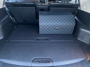 Органайзер Средний Эко Кожа в багажник авто Черный с синей строчкой Akuma LUX