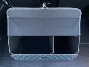 Органайзер Средний Эко Кожа в багажник авто Черный с синей строчкой Akuma LUX