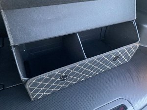 Органайзер Большой Эко Кожа в багажник авто Черный с бежевой строчкой Akuma LUX