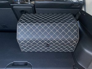 Органайзер Средний Эко Кожа в багажник авто Черный с бежевой строчкой Akuma LUX