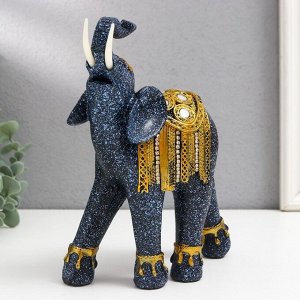 Сувенир полистоун "Синий слон в золотой попоне" МИКС 6,5х15х22,5 см