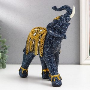 Сувенир полистоун "Синий слон в золотой попоне" МИКС 6,5х15х22,5 см