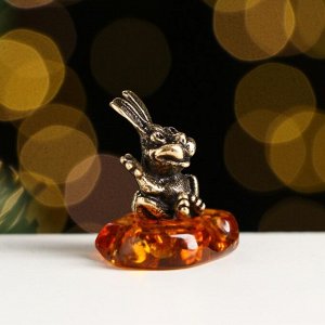 Сувенир "Веселый Кролик", латунь, 2,0х1,8х1,1 см