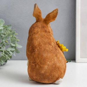 Сувенир полистоун "Кролик с подсолнухами" 12х10х20 см