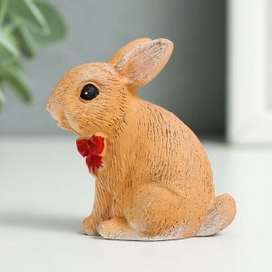 Сувенир полистоун "Рыжий кролик с бантиком" МИКС 5х3,5х5,5 см