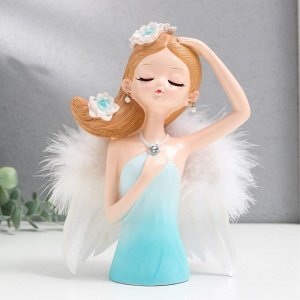 Сувенир полистоун "Девушка - ангел с цветами" МИКС 5х12х17 см