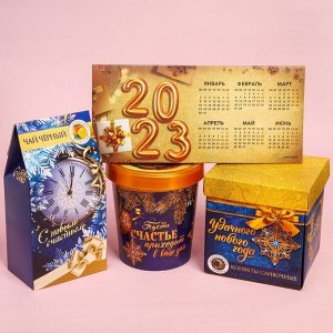 Подарочный набор «С Новым годом»: чай 50 г., конфеты 110 г., печенье брауни 120 г.