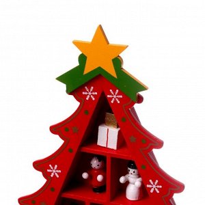 Новогодний сувенир «Ёлка с ячейками под подарки» 14.5 x 19.5 см, красная