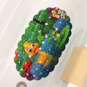 SPA-коврик для ванны на присосках Доляна «Утёнок и Лягушонок», 36?67 см