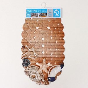 SPA-коврик для ванны на присосках Доляна «Путешествие по морю», 36x67 см