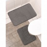 Набор ковриков для ванной и туалета SAVANNA «Оливия», 2 шт: 40?50 см, 50?80 см, цвет серый