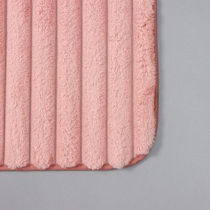 Набор ковриков для ванной и туалета SAVANNA «Оливия», 2 шт, 40x50 см, 50x80 см, цвет розовый