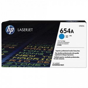 Картридж лазерный HP (CF331A) LaserJet M651n/M651dn/M651xh, №654A, голубой, оригинальный, ресурс 15000 страниц