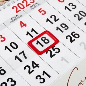 Календарь квартальный на 2023 г., 3 блока, 3 гребня, с бегунком, мелованная бумага, "KITTENS", BRAUBERG, 114248