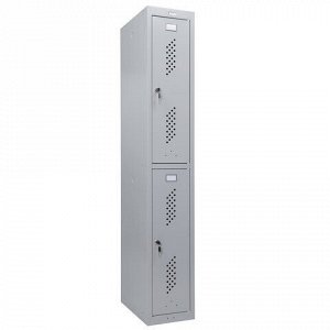 Шкаф металлический для одежды BRABIX "LK 12-30", УСИЛЕННЫЙ, 2 секции, 1830х300х500 мм, 18 кг, 291133, S230BR421102