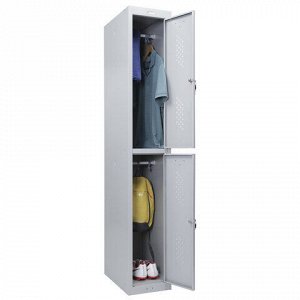 Шкаф металлический для одежды BRABIX "LK 12-30", УСИЛЕННЫЙ, 2 секции, 1830х300х500 мм, 18 кг, 291133, S230BR421102