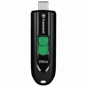Флеш-диск 256GB TRANSCEND JetFlash 790C, разъем USB Type-С, черный/зеленый, TS256GJF790C