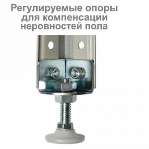 Стеллаж металлический BRABIX "MS Plus-200/50-5", 2000х1000х500 мм, 5 полок, регулируемые опоры, 291110, S241BR165502