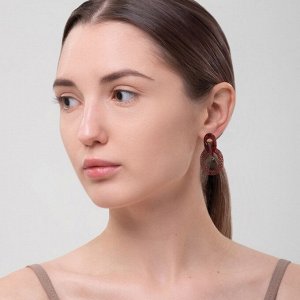 Серьги ассорти «Бесконечность» переплетение, цвет красный