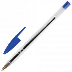 Ручки шариковые BIC "Cristal Original", НАБОР 10 шт., СИНИЕ, узел 1 мм, линия письма 0,32 мм, пакет, 830863