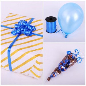 Лента упаковочная декоративная для шаров и подарков, 5 мм х 500 м, синяя, ЗОЛОТАЯ СКАЗКА, 591807