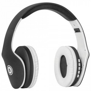 Наушники с микрофоном (гарнитура) DEFENDER FREEMOTION B525, Bluetooth, беспроводные, черные с белым, 63525