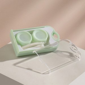 ONLITOP Набор для контактных линз, в футляре, 3 предмета, цвет прозрачный/бирюзовый