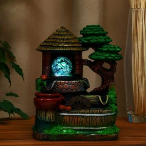 Фонтан настольный «Домик под деревом», 14x19x25 см, с подставкой