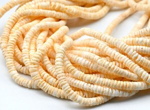 Бусины из ракушки диски 6-6,5мм цв.персиковый, 57см, 274 бусин