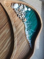 Деревянная менажница с морем