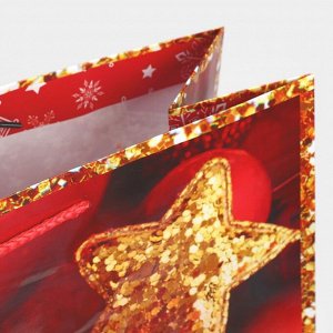 Пакет подарочный новогодний ламинированный XL «С Новым годом», 40x49x15 см