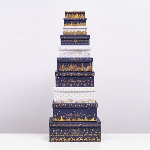 Набор коробок 10 в 1 «Сказочные олени», 30,5 х 19 х 12,5 — 12 х 7 х 4 см