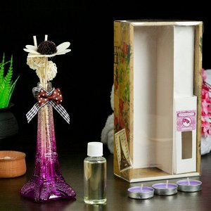 Набор подарочный "Париж":ваза,свечи,аромамасло орхидея,декор, "Богатство Аромата"