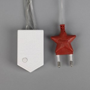 Гирлянда «Бахрома» 3x0.5 м, IP20, прозрачная нить, 80 LED, свечение красное, 8 режимов, 220 В