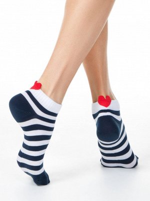 Active  Короткие носки с пикотом-«сердечком» в полоску