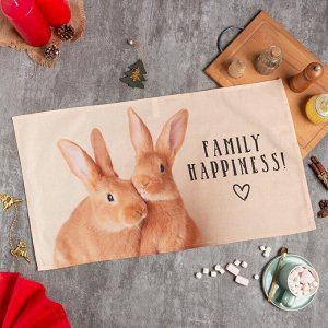 Полотенце Этель Family happiness 40х73 см, 100% хл, саржа 190 г/м2 9083630