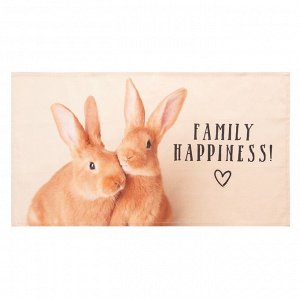 Полотенце Этель Family happiness 40х73 см, 100% хл, саржа 190 г/м2