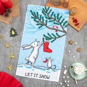 Полотенце Доляна Let it snow 35х60 см, 100% хлопок, 160 г/м2