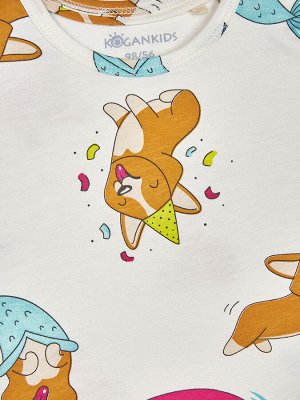 Пижама для девочки, молочный набивка
