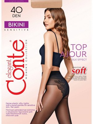 Conte Bikini 40 Колготки женские с имитацией ажурных трусиков