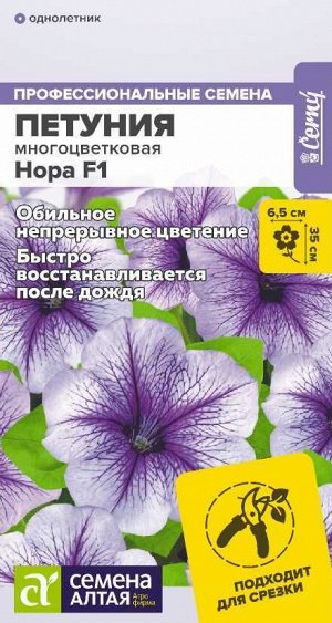 Цветы Петуния Нора F1 низкорослая многоцветковая/Сем Алт/цп 7 шт.