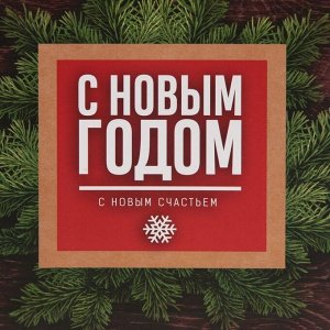 Пакет подарочный новогодний ламинированный «С Новым годом», MS 18x23x10 см