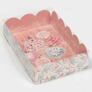 Коробка подарочная с PVC крышкой «Нежно-розовая», 20 ? 30 ? 8 см