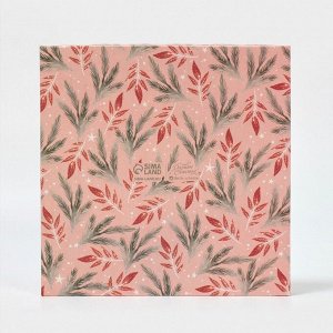 Коробка для кондитерских изделий с PVC крышкой «Зимние цветы», 21 x 21 x 3 см