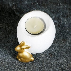 Подсвечник "Кролик интерьерный" золото,10см