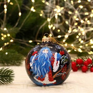 Ёлочный шар d-10 см "Дед Мороз" ручная роспись
