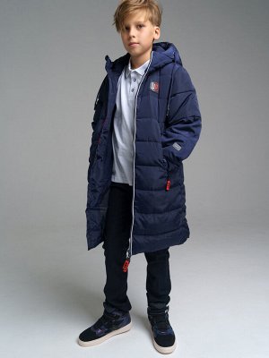 Пальто текстильное с полиуретановым покрытием для мальчиков тёмно-синий