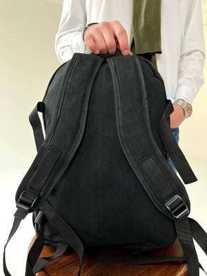 Рюкзак мужской выполнен из плотной холщовой ткани.