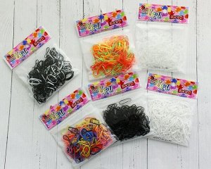 Резинка для волос силиконовая (цветные)(12 пакетиков)