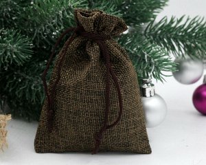 Подарочный мешочек из ткани "Рогожка"(8.5*12см)